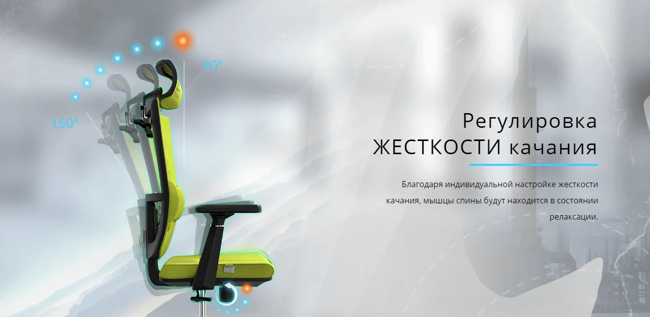 Офисное кресло KULIK SYSTEM SPACE Оливковый Компьютерное кресло Облегчение и комфорт для спины 5 зон контроля позвоночника