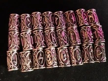 24 uds pelo tubo grano cuentas rúnicas vikingas Dreadlock trenzado joyería barba decoración para el pelo estilo accesorios