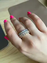 Huitan-anillos de promesa de amor para mujer, joyería de boda, cristal cuadrado pavimentado, circonita, anillo de compromiso de boda elegante, nuevo