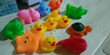 Bathing-Toy Float Swimming-Water-Toys Squeeze Animals Soft-Rubber Colorful Baby Sound-Squeaky