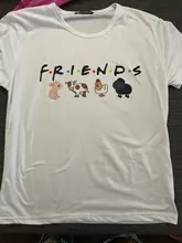 Camiseta vegana de dibujos animados para mujer, remera Kawaii de talla grande Unisex, Camisetas estampadas de Friends no comida, camisetas de estilo coreano Hip Hop para mujer