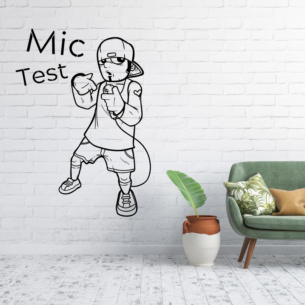 Creative Rapper Test Mic Design Wall Sticker Decal Artist Sticker