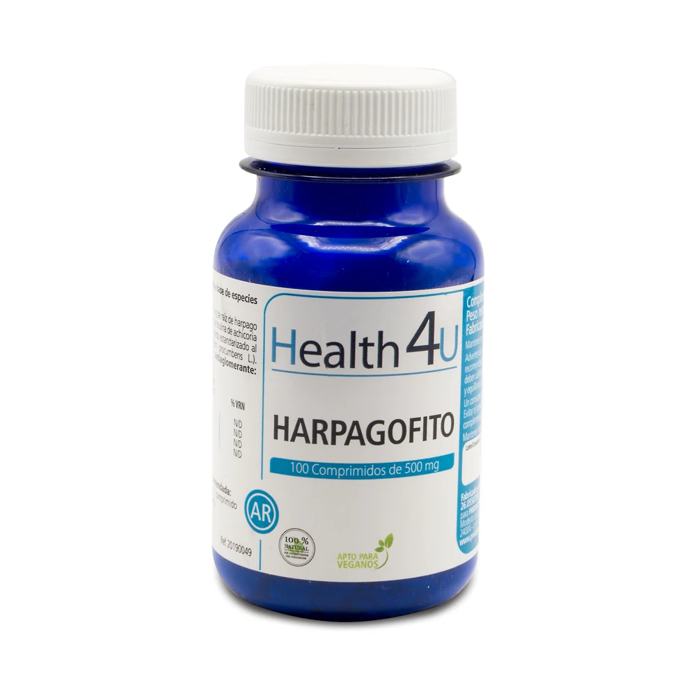 H4U Harpagofito 100 comprimidos 500 mg. Acción antiinflamatoria, artritis reumatoide, fibromialgias, bursitis.