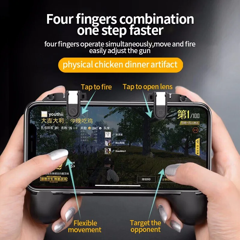 F1 PUBG контроллер игровой геймпад джойстик охлаждающий вентилятор L1 R1 триггер стрельба бесплатно огонь геймпад для iPhone Android мобильный