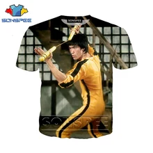 Аниме 3d принт футболка Брюс Ли для мужчин и женщин хип-хоп модная футболка кунг-фу Рок Дети Harajuku футболки смешные рубашки homme футболка A73