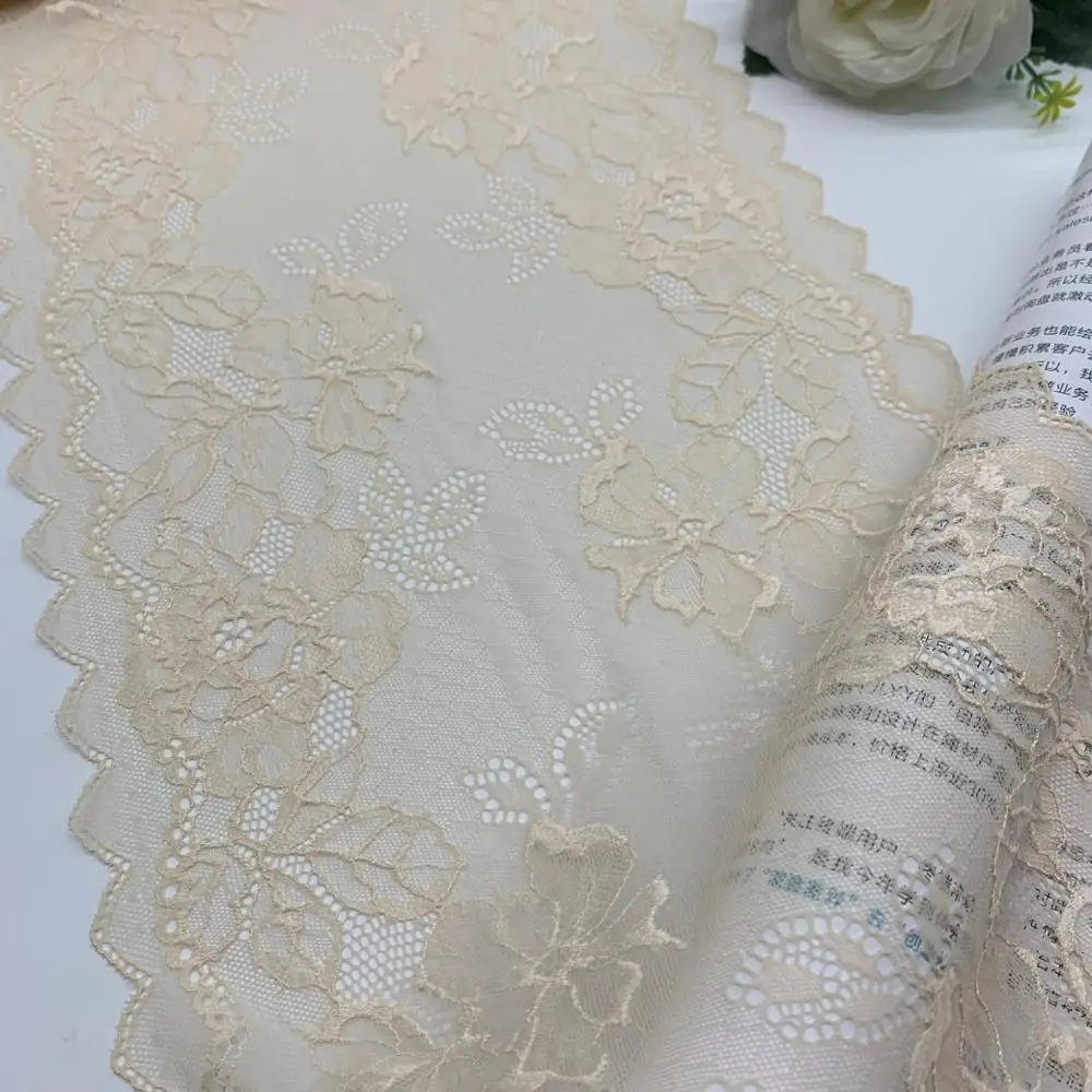 3y/lot 3 colors 23.5cm Yellow Elastic Stretch Lace Trim 1