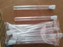 Tubos de prueba de plástico, viales, recipiente de muestra, con tapa, para oficina, escuela, suministros de Química, 15x150mm, 10 Uds.