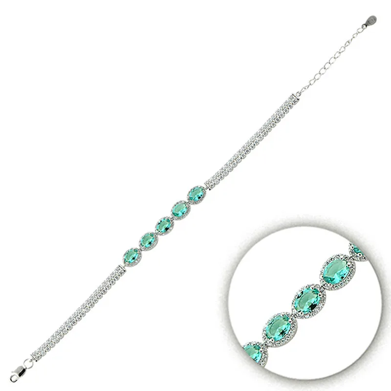 

Silver 925 Sterling Zircon Cubic Zirconia Bracelet