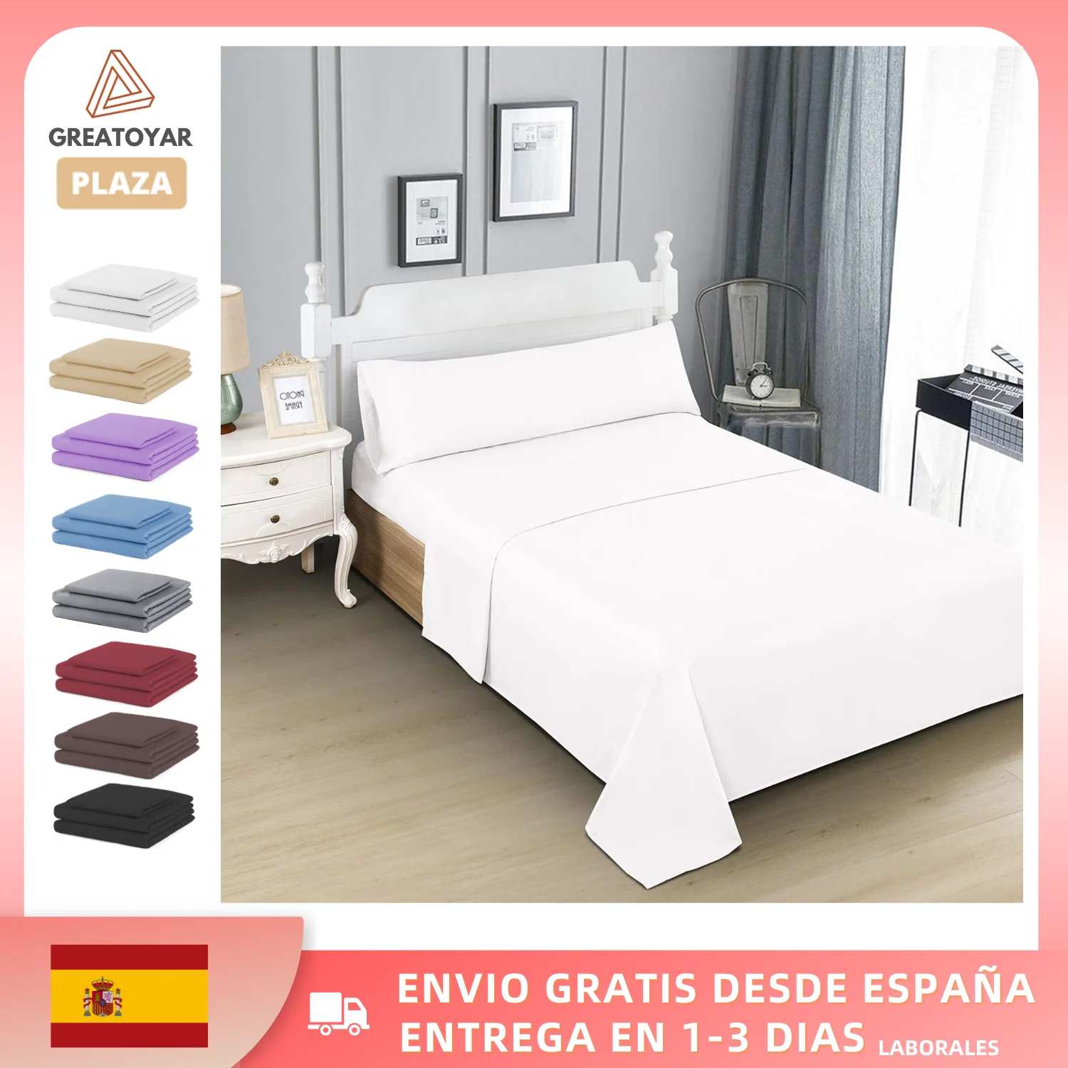 Juego de Sabanas Selecta Full Color Liso 150X200 + 25CM • GoStore