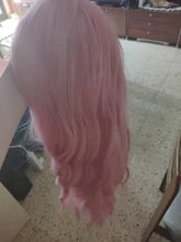 ALAN EATON-Pelucas sintéticas para mujer, cabelleras de contextura ondulada, largas, de color negra y rosada, con degradado, de pelo natural de fibra de alta temperatura