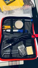 Soldering-Iron-Set-Kit Flux-Tips-Stand Electric Digital 220V 80W 110V with Tin-Wire-Tool-Bag