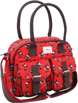 

MINNIE Disney Classic Cheerful Shoulder bag, Two pockets frontals with magnetic closing, Red