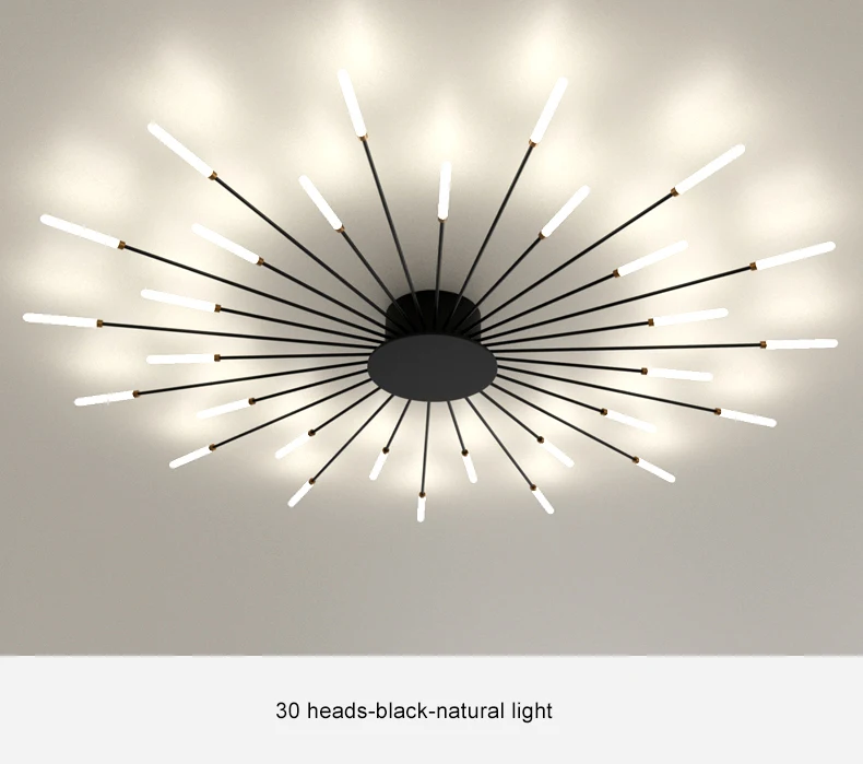 chandelier for living room LED Chandelier Fireworks 2022 Modern Ceiling Lamp For Living Room Bedroom Home Decoration Black Kitchen Spider Lighting Fixtures shell chandelier