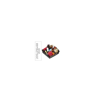 

CEP organizer tray with 9 compartments polystyrene special black COLOR for SNACKS 205X216X68 MM