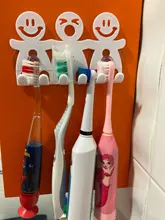 Soporte para cepillos de dientes, ventosa para montaje en pared, 5 posiciones, sonrisa adorable de dibujos animados, juegos de baño, 1 ud.