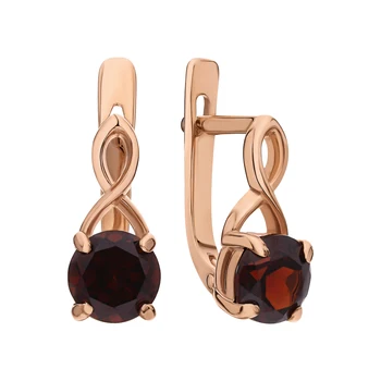 

Gold earrings with Garnet sunlight sample 585