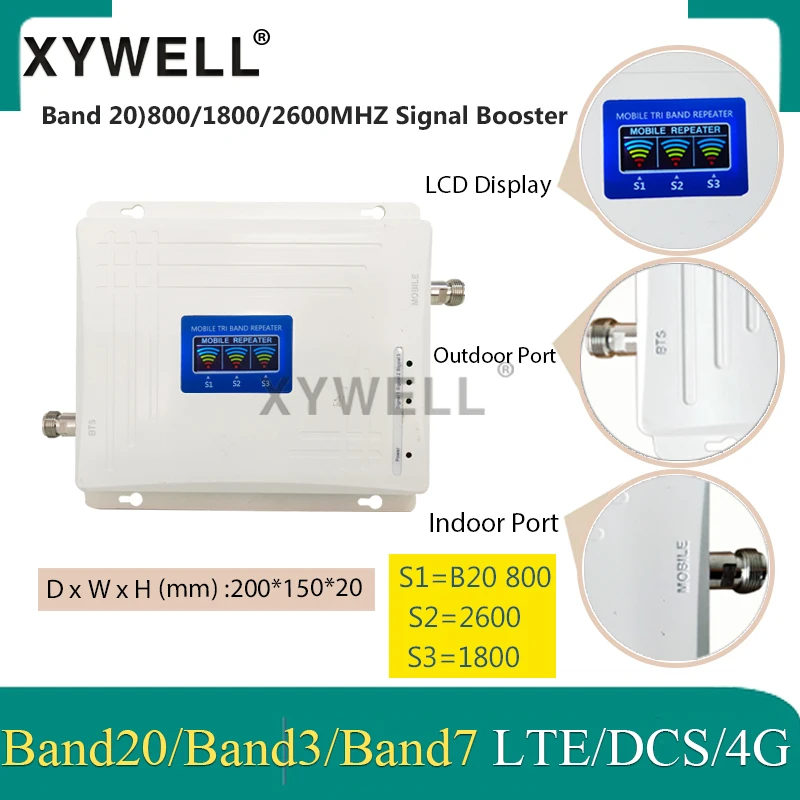1PCS LTE B20 800 1800 2600Mhz Tri-Band Mobile
