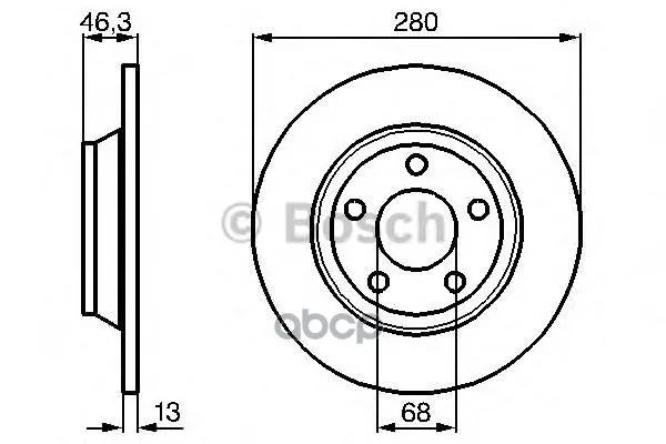 Диск Тормозной Передний Audi A4(B5) 0986478615 Bosch арт. 0986478615