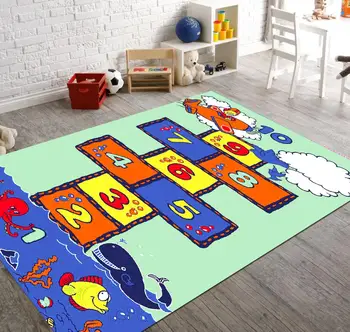 

Underwater Hopscotch Patterned Carpet ,Non Slip Floor Carpet,Teen's Carpet,Kid's Carpet,Turkish Rug