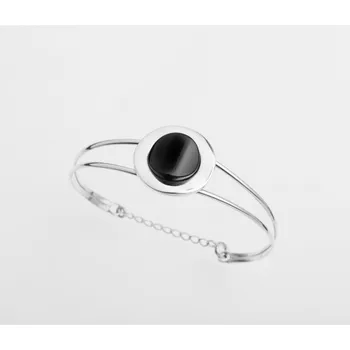

Jet and silver bracelet