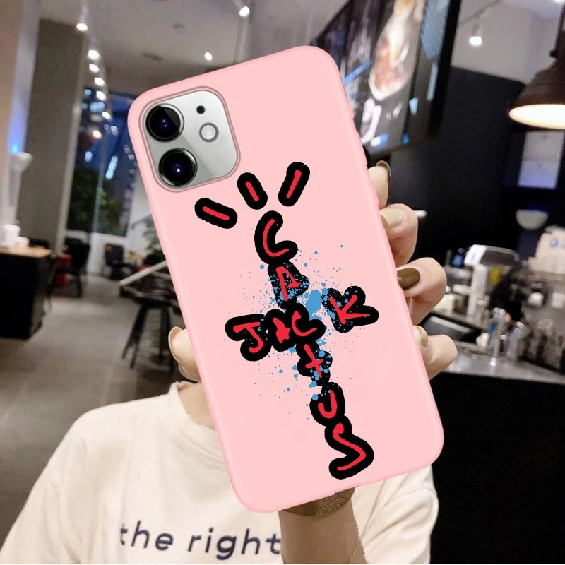 Смешной розовый чехол для iphone 12 11 Pro Max X XR XS 8 7 6 6S Plus Mini SE2020 с тревисом Скоттом хунчо