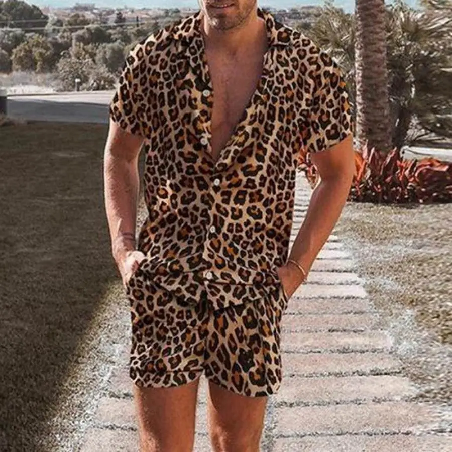 Summer Men's Short sleeved Shirt Shorts 