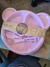 Vajilla de oso de dibujos animados para bebé, plato, cuchara, tenedor, para alimentación, entrenamiento, paja de trigo, anticalor