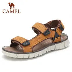 CAMEL/Новые модные летние мужские сандалии, пляжная обувь, уличные сандалии, легкая мужская обувь из натуральной кожи на нескользящей липучке