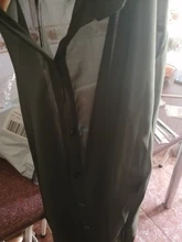 Blusa informal holgada de verano para mujer, Camisa lisa de manga larga, asimétrica con botones en la espalda, Top de talla grande 2 XL