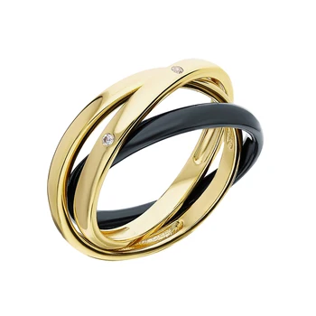 

Silver ring with ceramics and cubic zirconia sunlight sample 925