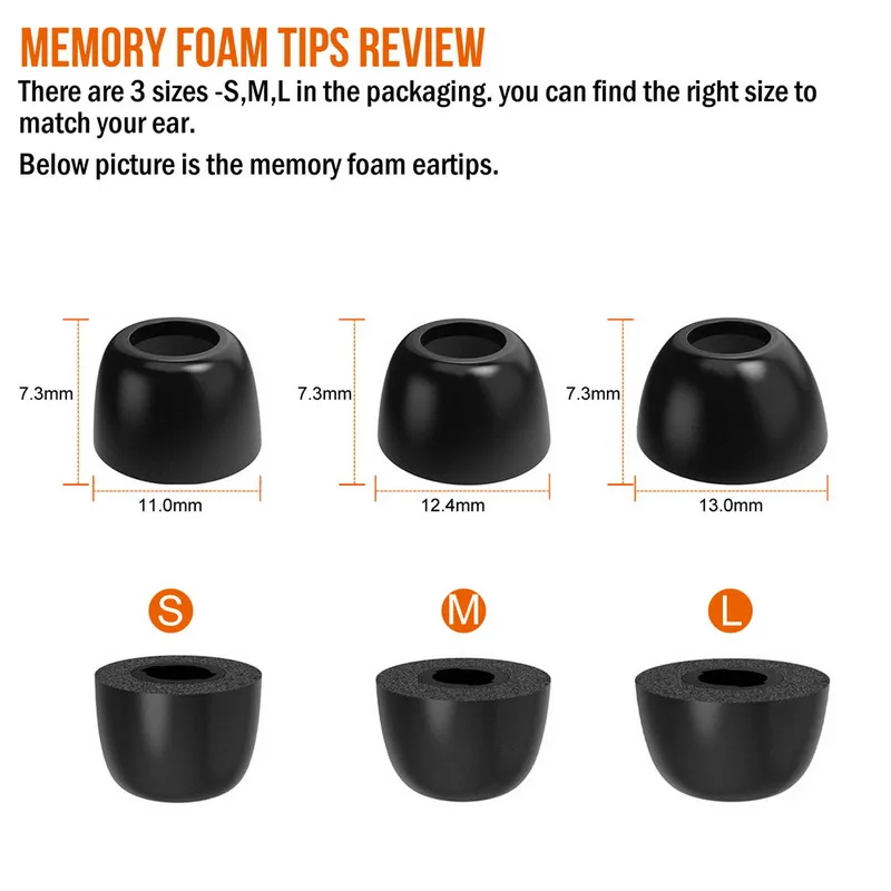 12pcs Memory Foam Ear Tips for Samsung Galaxy Buds Pro Silicone Eartips Earpads By