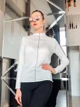 Turtleneck Sweater AMII Fashion Women Tops Pullover Autumn Solid Thin Minimalism 12040610