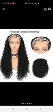 Headband Wigs Heat-Resistant-Fiber Deep-Wave Black Synthetic Women 24inches Glorious