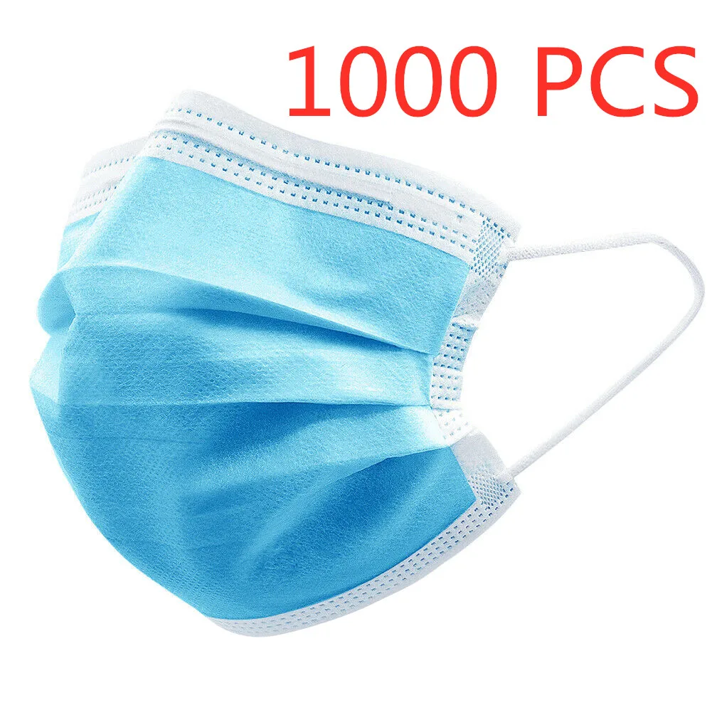 

1000 PCS Disposable Masks Mouth White Mask 3-Ply Anti-Dust Nonwoven Elastic Earloop Salon Mouth Face Masks
