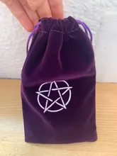 Bolsa de almacenamiento de Tarot, juego de mesa de cartas, bordado, bolsa con cordones, pentagrama, terciopelo, 1 ud.
