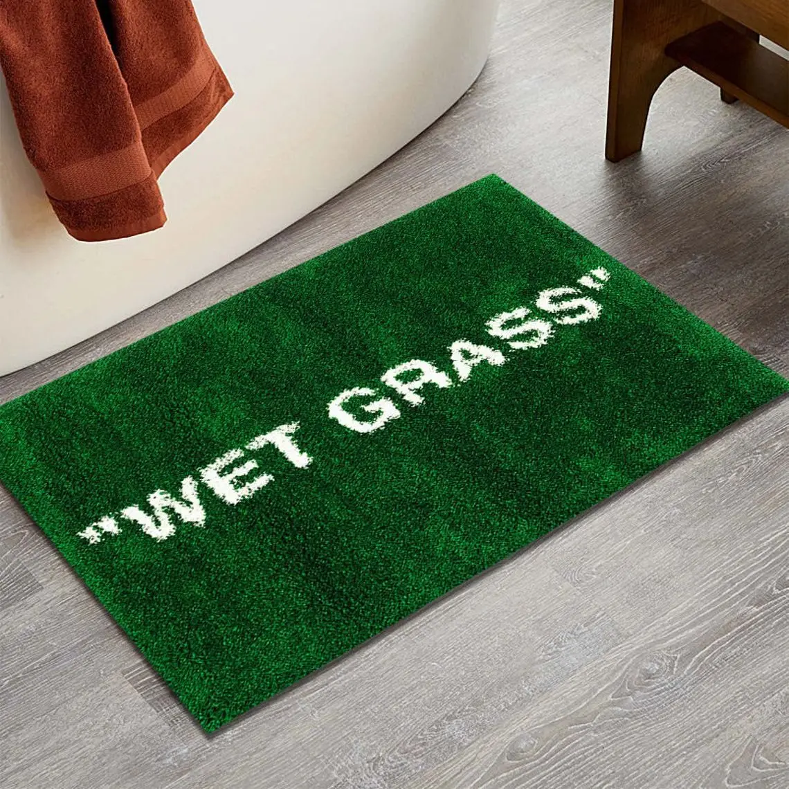 Wet Grass Rugwet-grass Rug Wet Grass Patterned Green Rug 