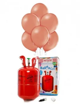 

Helium cylinder Disposable 0. 25m3 with 30 Balloons Peach Metallic
