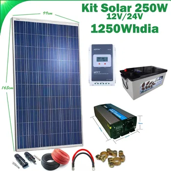 

Solar Kit 12v 250w hour inverter 1000w AGM U-POWER SP 160AH