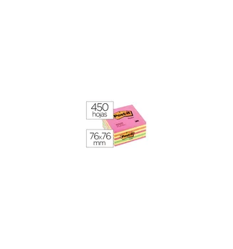 

Adhesive notepad remove and POST-IT 76X76 MM cube pink NEON 450 sheets