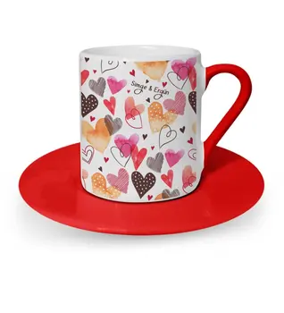 

Personalized Valentine 'S Day Themed Red Turkish coffee Cup-49