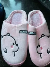 Zapatillas de oso de dibujos animados para mujer, chanclas antideslizantes, suaves, cálidas, para casa, General, para interior, dormitorio, hogar
