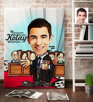 

Personalized Mr Attorney Cartoon Canvas Table (70x100 cm.) 2