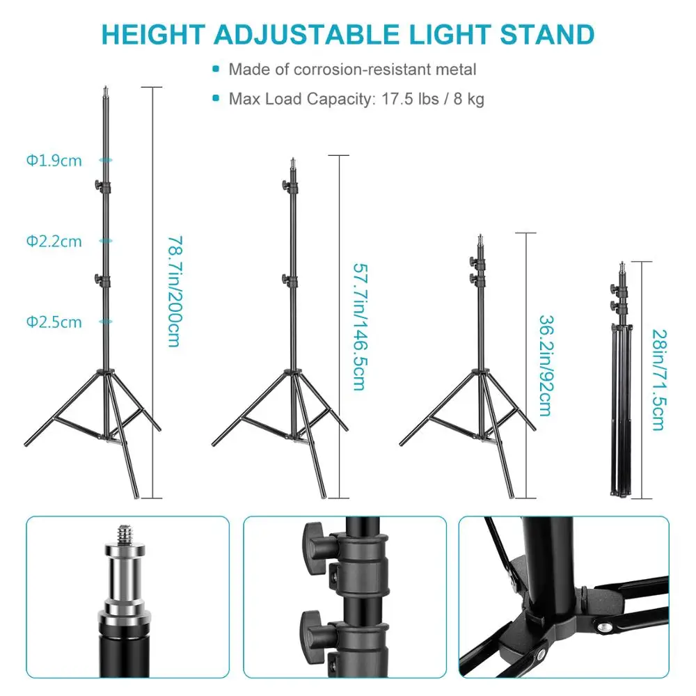 US $209.99 Neewer 2 Packs 660 LED Video Light With Stand Kit232005600K Dimmable CRI96 Light With U Bracket And Barndoor 2Light Stand