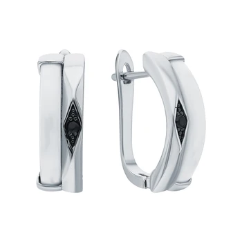 

Silver earrings with nanocrystal and ceramic sunlight sample 925