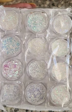 12 unids/set uñas polvo escamas iridiscentes lentejuelas oro plata Super brillante lentejuelas uñas artísticas manicura Decoración