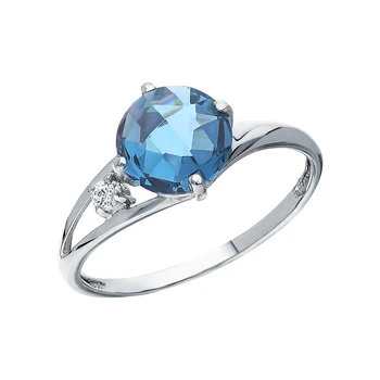 

Silver ring with Topaz and cubic zirconia sunlight sample 925