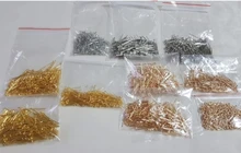 200 unids/bolsa 20 25 30 40 50 60mm Pines de cabeza plana Color dorado/plateado/bronce/rodio para hallazgos de joyería que hacen suministros DIY