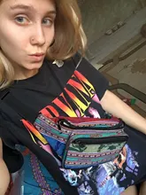 Annmouler-riñonera de tela para mujer, bolso de pecho con doble cremallera, estilo bohemio Tribal, riñonera para teléfono, 6 colores