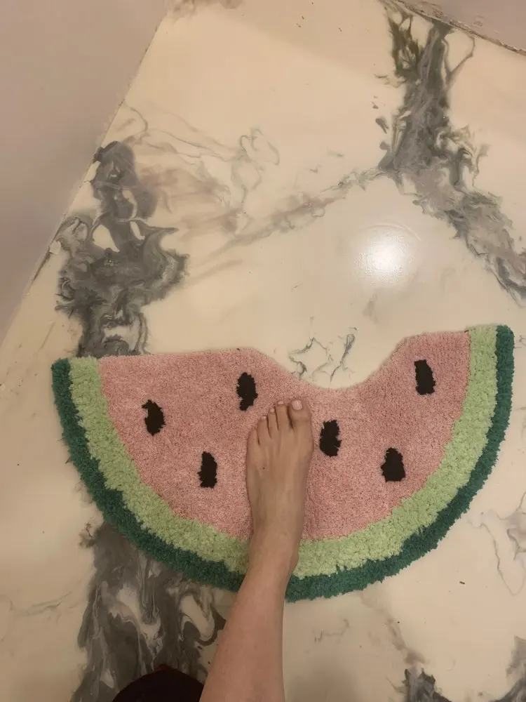 Peppery Home Watermelon Shaped Bath Mat - Bathroom Rug Fruit