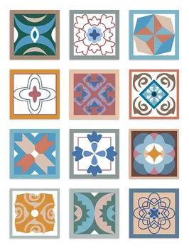 

Panorama Self Adhesive Sticker Tile for Kitchen Bathroom Vintage Tiles Design Multi - Peel and Stick Wall Tiles - Tile Stickers - Tile Adhesive - Wall Tiles Self Adhesive